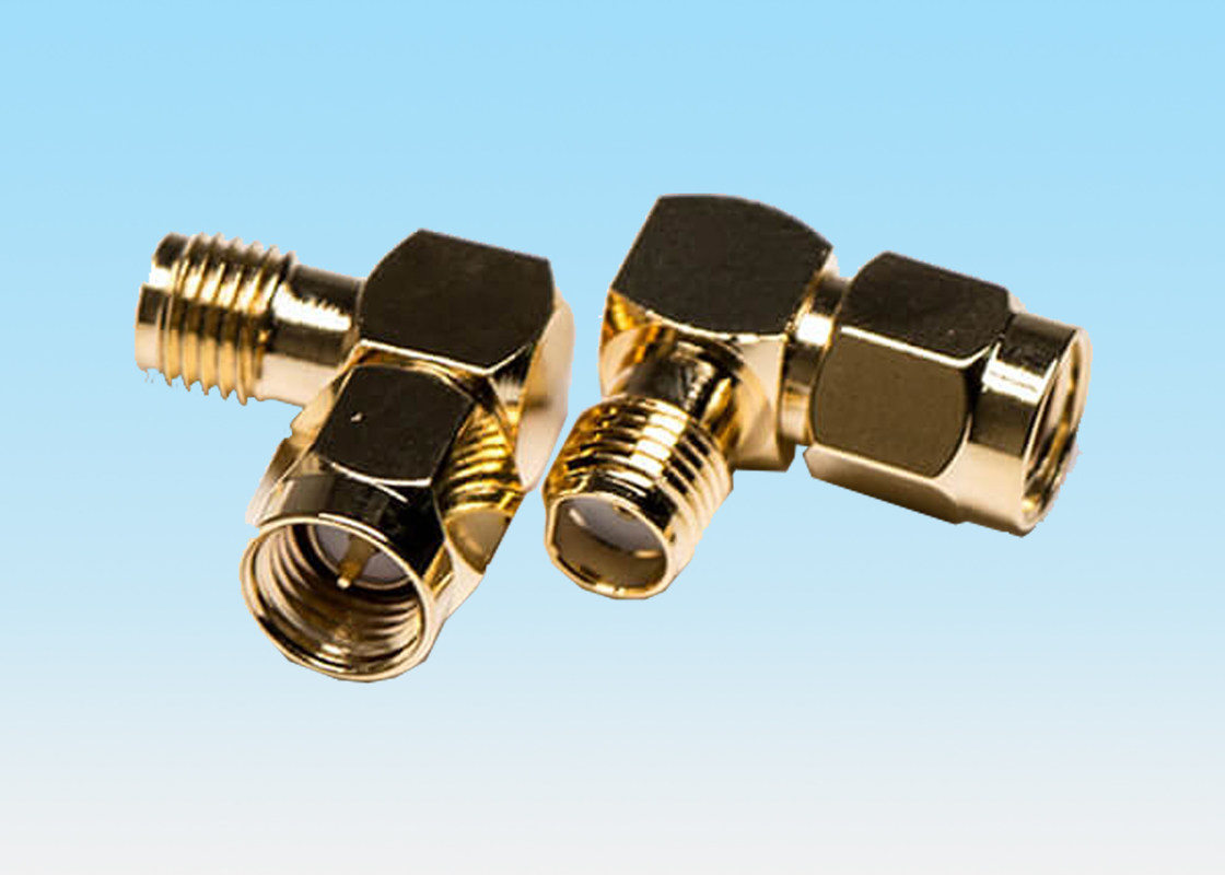 Gold Plated Curved High Power RF Connectors UL94V0 Material Contacting