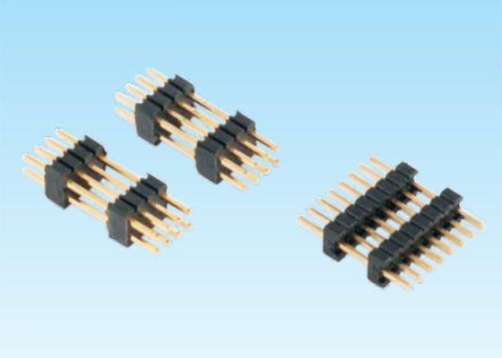 Dual / Single Row DIP Type Pin Header Connector 1.27mm Pitch PBT Standard