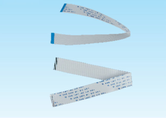 White And Blue FFC Ribbon Cable , Flat Flex Cables Custom Wire Harness