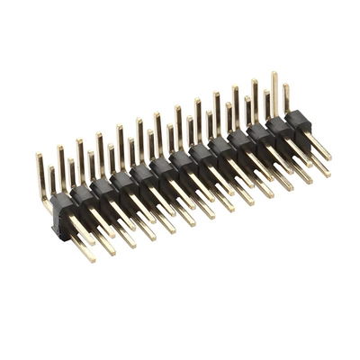 Pin header connector double Row Curved Needle Row 2.54 Spacing Gold Plated Heat Resistant PCB