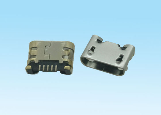 Silver Color USB C Connector , Micro USB Connector 6.4mm Straight Edge
